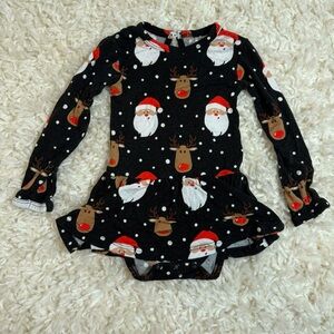 Bums & Roses Bamboo Santa/Reindeer Onesie Dress | 6-12 months